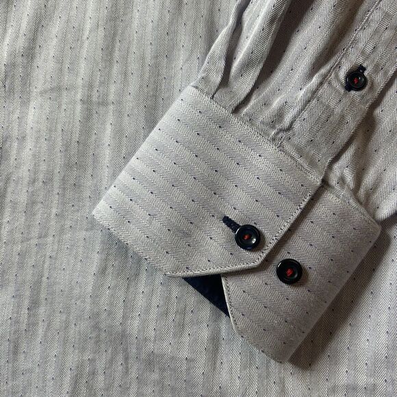 Levinas 16/16.5 35/36 Men’s Dress Shirt Button Up Long Sleeve Office Lgt Purple - Picture 4 of 11